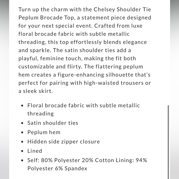 Floral satin shoulder tie peplum top - Picture 9 of 10